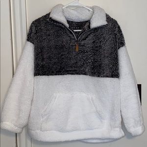 Fuzzy quarter-zip sweatshirt